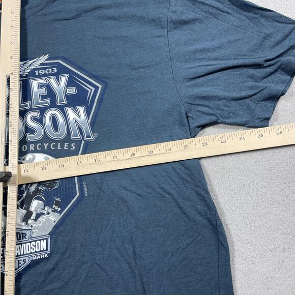 Harley-Davidson Shirt Mens XL Blue St Paul Minnesota Eagle Motorcycle Biker Tee - Picture 5 of 8